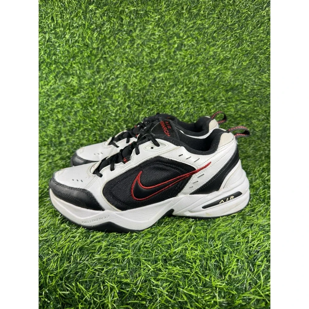Nike Air Monarch IV Mens White Black Red Sneakers 415445-101 Size 10.5
